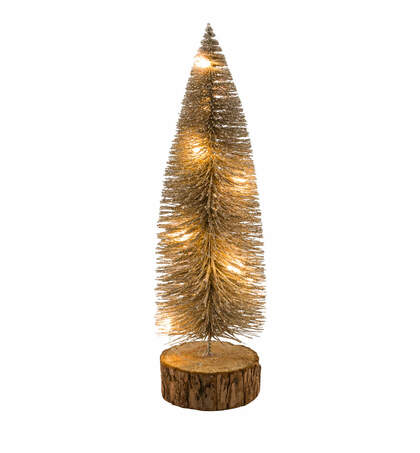 Kerstboom, LED batterijen goud  9,5/30
